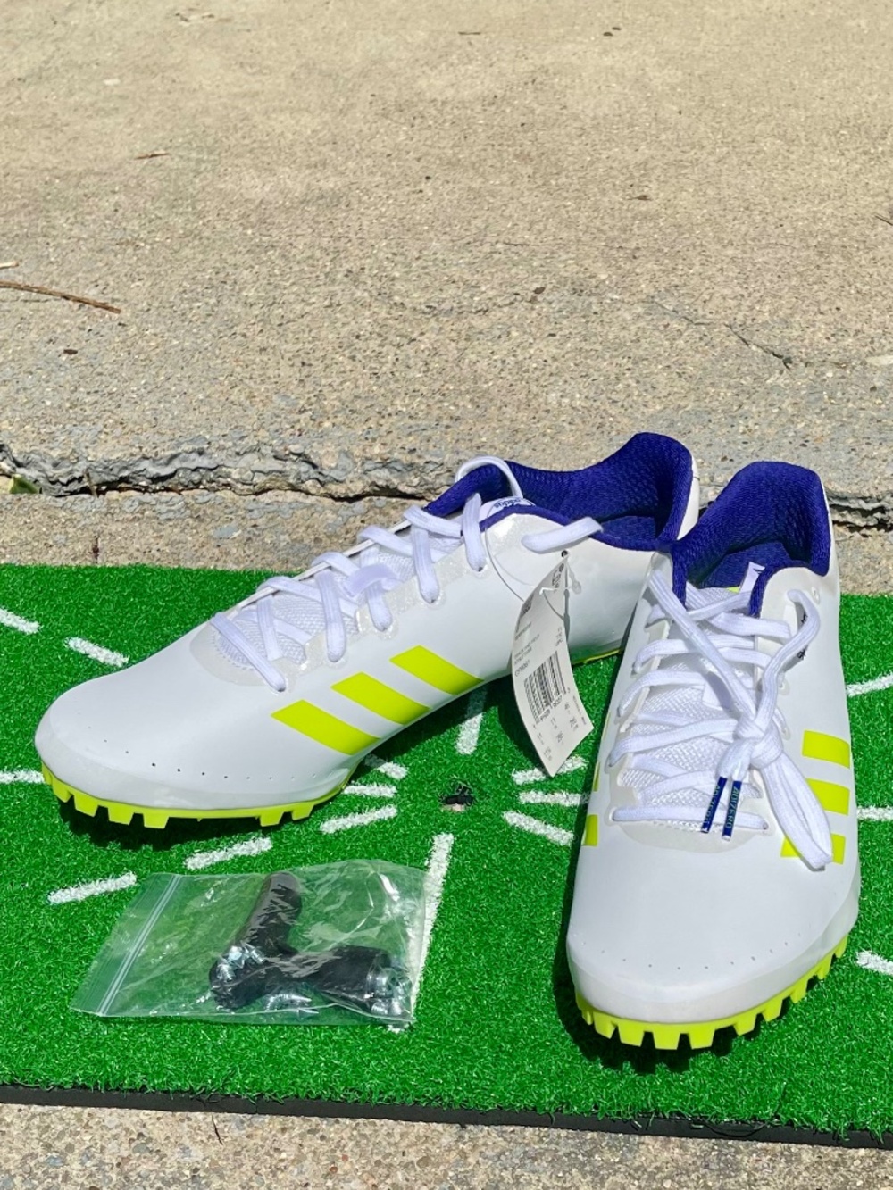 Adidas Sprintstar Track Spikes Size 11.5 White Volt